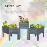 Wooden PlanterFlower shelf,Wood Planter Box-Gray 77839452