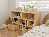 Bamboo 8 Cube Book Shelf,Kids Bookshelf with 2 Drawers ,Modern Open Storage Organizer,Display W2207P504620