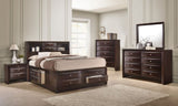1Pc Contemporary 5 Drawer Chest Brown Finish Solid Wood Wooden Bedroom Furniture B011P216684