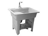Gray Freestanding Plastic Utility Sinks Utility Sink Laundry Tub Outdoor Sink Drop in Deep Sink Kit 71584544