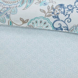 King/Cal King 3 Piece Cotton Floral Printed Reversible Duvet Cover Set B035129160