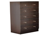 6-Drawer Storage Cabinet with Matte Gold Handles Particleboard Drawer Dresser with Textured Melamine 19937961