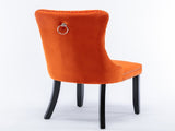 Modern, High-end Tufted Solid Wood Contemporary Velvet Upholstered Dining Chair with Wood Legs 70319788