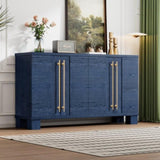 TREXM Wood Traditional Style Sideboard with Adjustable Shelves and Gold Handles for Kitchen, Dining N715P232696M