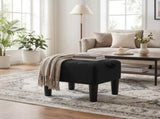 Small Footstool Ottoman with Thick Cushion, Angled Legs, Hidden Storage Compartment, Ink Black 77219682