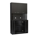 ZNTS 70.87" Tall Wardrobe& Kitchen Cabinet, with 6-Doors, 1-Open Shelves and 1-Drawer for bedroom,Black 20536572