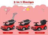 3-in-1 Kids Ride On Push Car for 12-36 Months Removable Handle Anti-Roll Board Horn Music Red 32867786