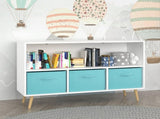 Kids bookcase with Collapsible Fabric Drawers, Children's Book Display, Toy Storage Cabinet 15986416