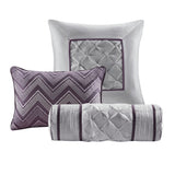 7 Piece Tufted Comforter Set Plum Queen B03596871