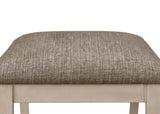 Cottage Style 1pc Upholstered Seat Chalk Gray Finish Bench Dining Room Bedroom Wooden Furniture B011135937