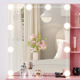 Pink Textured Particle Board with Melamine Laminate Five-Drawer Two-Shelf Sliding Door Mirror 50712204