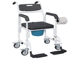 Black Shower Commode Wheelchair, Seniors Bedside Commode Chai 13016749