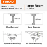 72 In Farmhouse Ceiling Fan with Plywood Blades for Dining Room W1367P182915