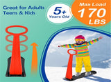 Safe Kids Snow Scooter - Raised Anti-Slip Spots, Directional Bottom, Easy Steering & Balance-Red 39280768