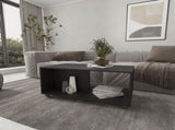 Gu Oidak Coffee Table with Open Storage and Caster Wheels, Wengue B128P263706