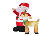 6.3FT Lighted Christmas Inflatable Decoration, Inflatable Santa and Reindeer, Funny Blow Up Yard 12549040