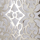 Ashland 63" Contemporary Metal Floor Lamp in Polished Nickel with Laser Cut Metal and White Linen B202P223988