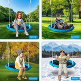 ZNTS Metal Swing Stand With Saucer Outdoor Playground Metal Swing Set For Kids Outdoor Play Equipment W1262P168479