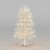 4FT Pre-lit Aspen Fir Artificial Christmas Tree, Hinged Xmas Tree 280 Snow Flocked Branch Tips, 230 61328301