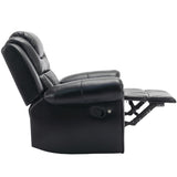 Home Theater Seating Manual Recliner Chair with LED Light Strip for Living Room,Bedroom, Black WF310725AAB
