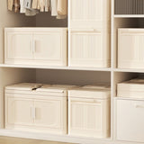 Cream White,19.69" Side Wide Folding Cabinet ,5 Tiers,19.69"11.81"50.00",Collapsible 83049585