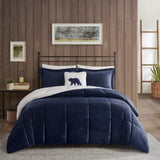 Full/Queen Plush to Sherpa Down Alternative Comforter Set B035100482