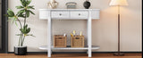 TREXM Elegant Retro Console Table with Curved Design Smooth Glaze for Entryways, Living Rooms N715P230796K