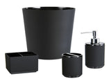 Soft Touch Ribbed Plastic 1.98 Gallon Black Trash Can 58706538