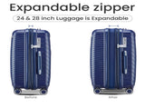 Luggage Sets 4 Piece, Expandable Lightweight Suitcase with 4 Double 360 Degrees Mute 10991167