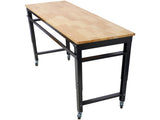 Workbench - 60" Wide Rolling Workbenches for Garage - Adjustable Height, Workshop Tool Bench, Metal W465P191442