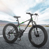 ZNTS S26109 26 Inch Fat Tire Bike Adult/Youth Full Shimano 21 Speed Mountain Bike, Dual Disc Brake, W1856121708