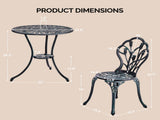 3 PCS Outdoor Set, All-Weather Cast Aluminum Tulip Table and Chairs Set of 2, Patio 50860135