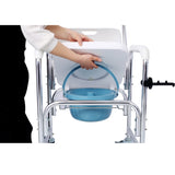 4 in 1 Bedside Commode Chair, Transport Shower Wheelchair Toilet Rolling Transport Chair with 4 22403642