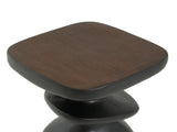Black Abstract Tiered MGO Side Table, Sculptural Irregular Accent End Table, Pre-Assembled Non-KD, N770P473002B