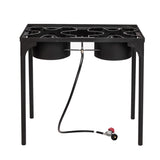 ZNTS Outdoor Camp Stove High Pressure Propane Gas Cooker Portable Cast Iron Patio Cooking 01255491