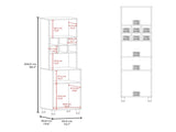Kitchen Pantry, 2 Doors, 4 Legs, 8 Shelves B097P296805