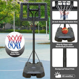 ZNTS Portable Basketball Hoop Height Adjustable basketball hoop stand 6.6ft - 10ft with 44 Inch Backboard 23316655