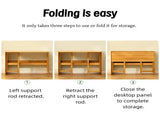 Bamboo Folding Desk, Space-Saving Computer Desk for Small Spaces, Foldable Study Table for Bedroom, W2641P408486