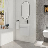 18'' Floating Wall-Mounted Bathroom Vanity with White Resin Sink & Soft-Close Cabinet Door W99936243