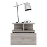 Adele Floating Nightstand with Drawer and Open Storage Shelves B070P188832