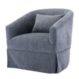 ZNTS 360-degree Swivel Accent Armchair Linen Blend Grey W676102323