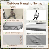 Outdoor Porch Swing Chair Hanging Basket, Hanging Chair with UV Resistant Cushion, Olefin Fabric for 32264818
