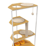 ZNTS Corner Cat Tower, Cat Tree with Scratching Post, Cat Condo with Feeding Station and Climbing W1687106555