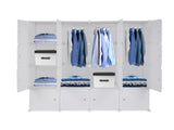 4-layer 16 Cube Organizer Stackable Plastic Cube Storage, Plastic Steel Wire with 3 Clothes Rails, 59827635