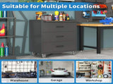 Heavy-Duty Metal Storage Cabinet with Wheels - 3 Drawer Tool Cabinet for Garage, Office, and Home 68821751