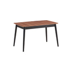 Natural and Black Dining Table with Bufferfly Extension Leaf B062P209313