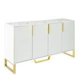 ZNTS Modern sideboard with Four Doors, Metal handles & Legs and Adjustable Shelves Kitchen Cabinet 98598378