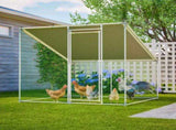 84"x78.7"x72.7" Walk-In Metal Chicken Coop,Slanted Roof,Heavy-Duty All-Weather Poultry Cage with W2505P409633