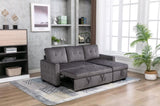 77 Inch Reversible Sectional Storage Sleeper Sofa Bed L-Shape 2 Seat Sectional Chaise With Storage W120343143