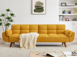New Design Linen Sofa Furniture Adjustable Backrest Easily Assembled Recliners-yellow 43375163